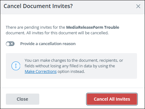 Cancel all invites screenshot